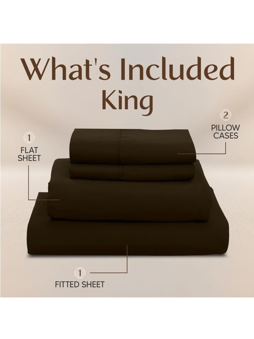 King Sheet Set - Deep Brown Luxury Bedding